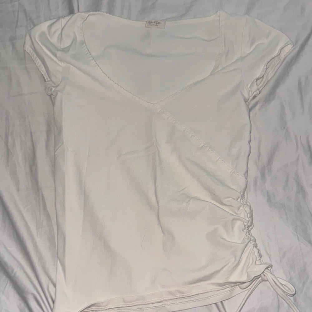 White Ruched tie Brandy Melville Top